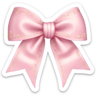 vintage rococo light pink bow sticker