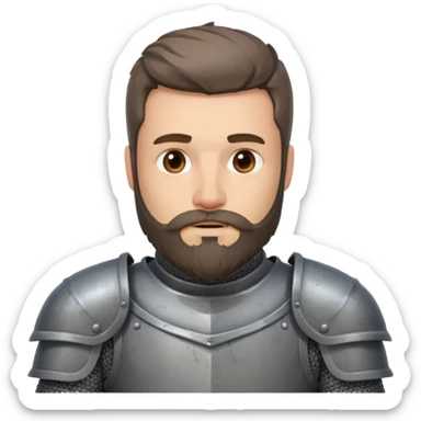 knight with beard, grey armor sticker