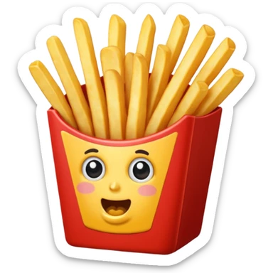 Floppa eating french fries sticker