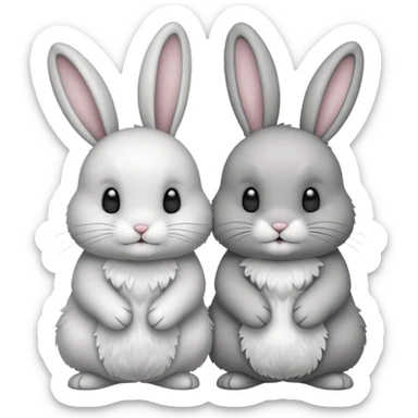 two rabbits colllobrating sticker