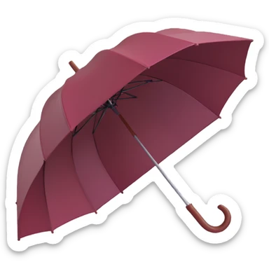 an open umbrella in burgundy color sticker