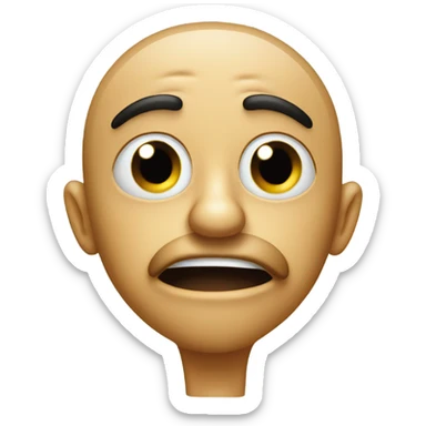 Pinches nose because of a bad smell sticker