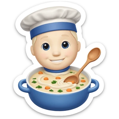 Pillsbury dough boy makes progresso soup sticker