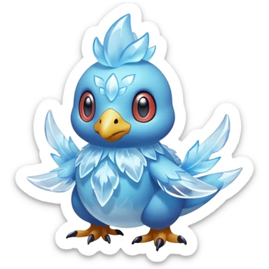 elemental icy floral ethereal glacial Axew-Rufflet-Brionne-Pokémon-Fakémon-hybrid-creature sticker