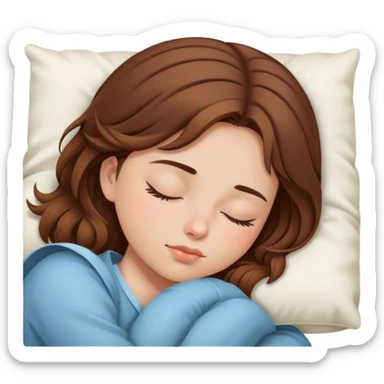 Menina de cabelos castanho dormindo aesthetic sticker