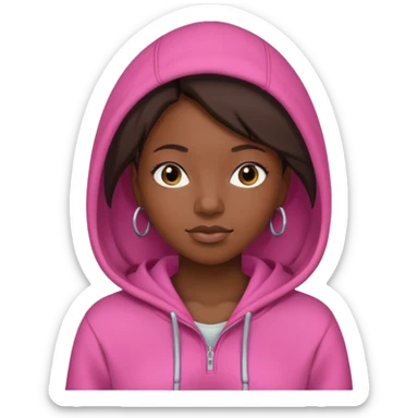 black woman in pink hoodies sticker
