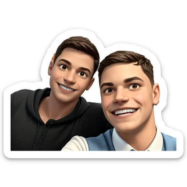 happy boys indoors portrait sticker