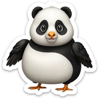 Goose and panda mix sticker