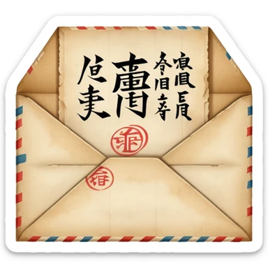An ancient Japanese envelope sticker