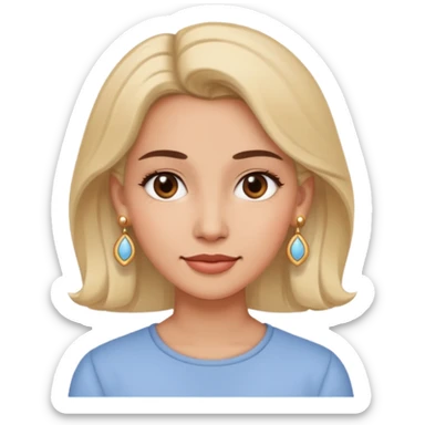 woman profile with earrings, soft colors, friendly expression sticker