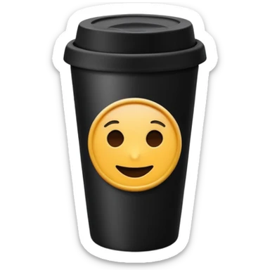 takeaway coffee cup black with black lid sticker