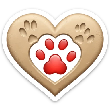 paw print heart sticker