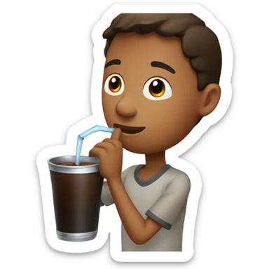 A boy drinking mate sticker