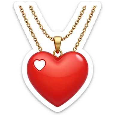Heart charm in necklace – small red heart pendant.
 sticker