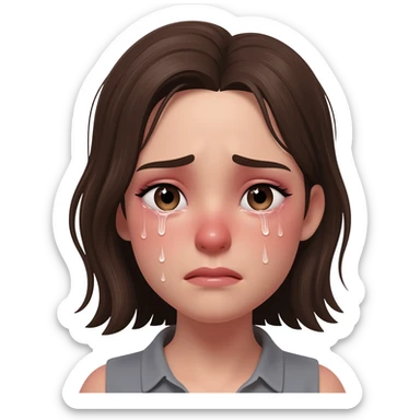 Heart broken girl tha is crying sticker