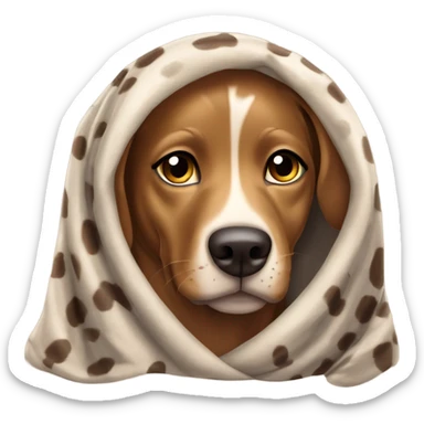 Brown catahoula leopard dog covered in a blanket sticker