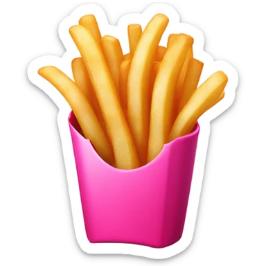 pink french fries sticker