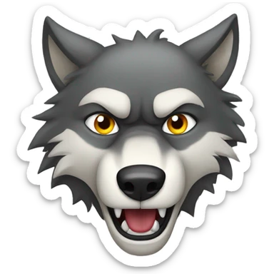 angry wolf sticker