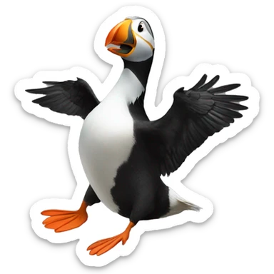 Trump riding a puffin sticker