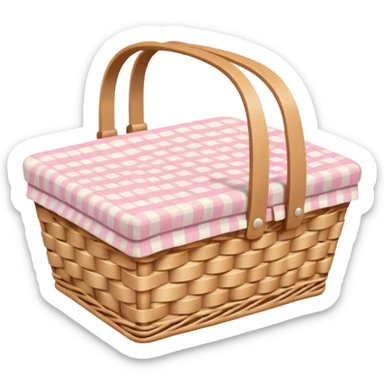 Cute pastel woven picnic basket sticker