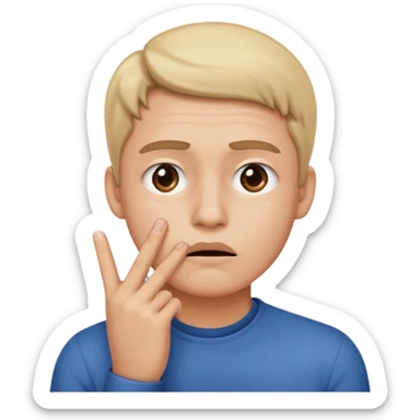 confused face with fingers on chin sticker