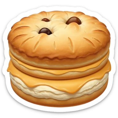 plain extra fluffy round biscuit, soft and airy sticker