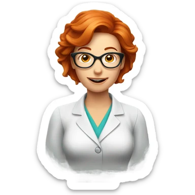 red hair woman nutritionist with glasses wishing money sticker