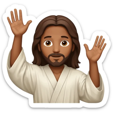 African American Jesus Christ with hands up sticker