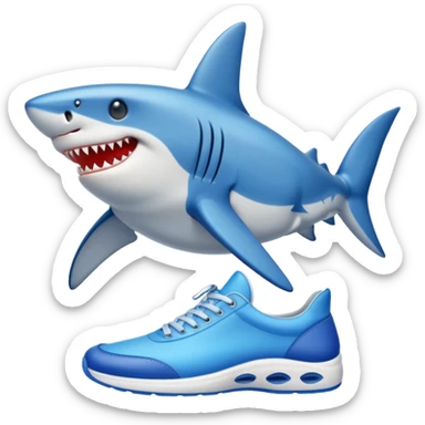 shark with blue shoes sticker