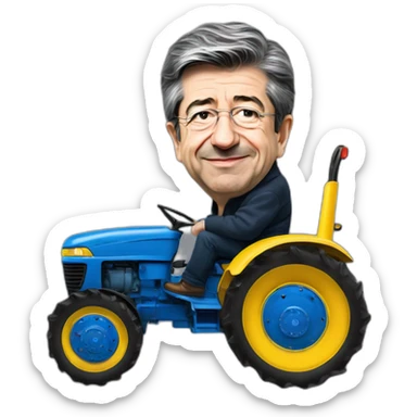 jean luc melenchon dans un tracteur sticker