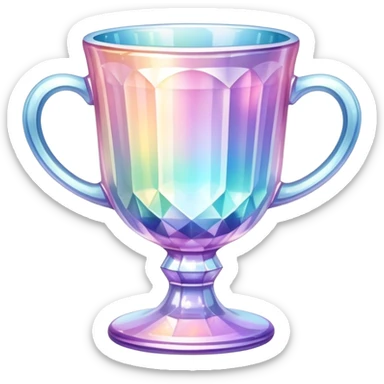 Sparkly glossy Pastel iridescent glass crystal glass cup sticker