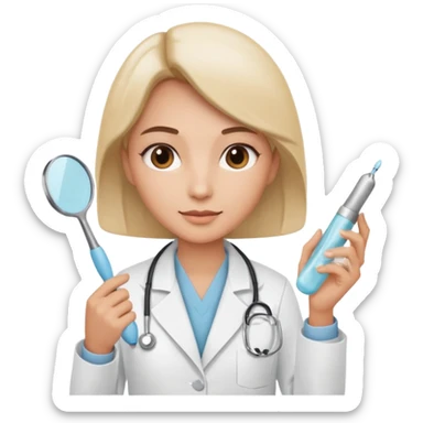 doctor with skin care tool sticker