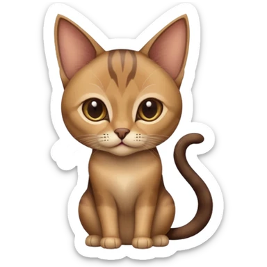 Oriental Abyssinian beige, dark-choco-points cat   sticker