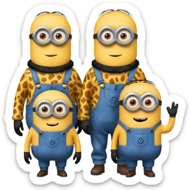 minions, animal skin cloth sticker