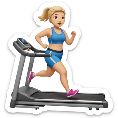 girl running on treadmill fat sticker