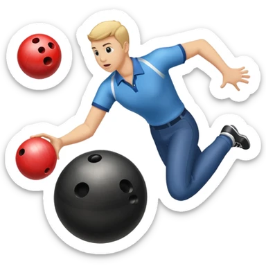 Bowling ball hitting person sticker