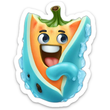 Frozen Papaya cold blue sticker