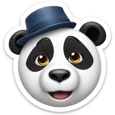 A panda who is shocked and wearing a hat. sticker