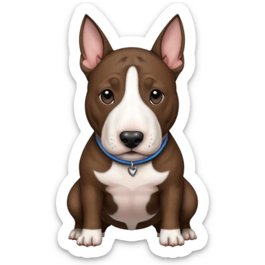 brindle english bull terrier dark brown sticker