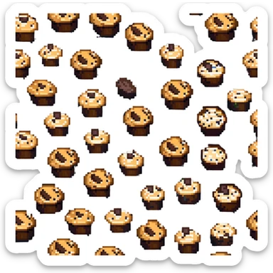 muffin with chocolate chips sticker