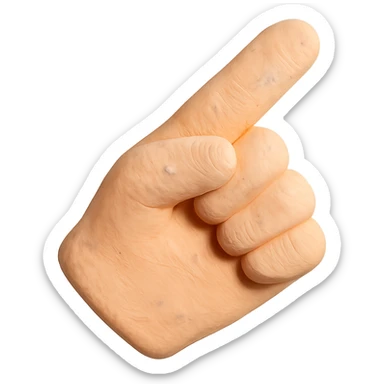 matte plasticine claymation style finger cursor with visible fingerprints and pastel colors sticker