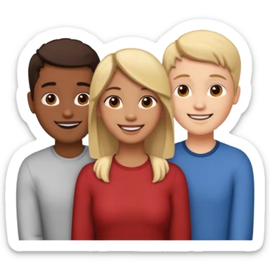 Three friends talking and looking each other sticker
