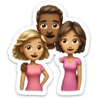 family mom dad girl sticker