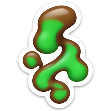 brown squiggly with green gas sticker