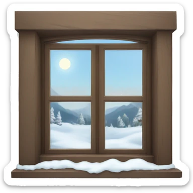 window with a winter view no snow inside only outside  sticker