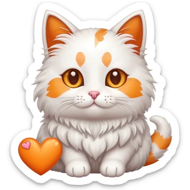 Cute cat with hearts sticker