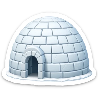 igloo with snow covered half of the top sticker