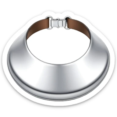 luxury fetish collar, silver chrome, smooth rounded metal, dominant erotic mood sticker