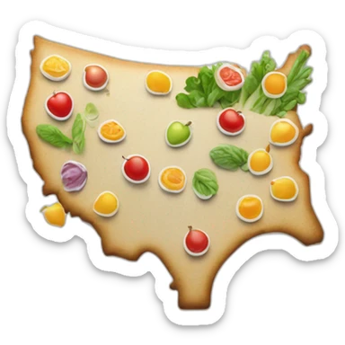 map marker shape, category food, white bg, w h 80% sticker