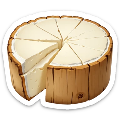goat cheese, small log or round slice, pure white, crumbly interior, smooth matte, thin pale rind, soft but structured, cracks or uneven edges, no bread, herbs, or plate, no faces, clean 3D, soft shadows, transparent background, emoji scale sticker